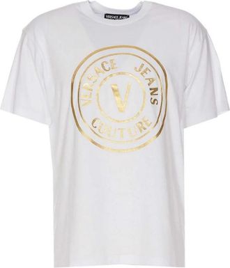 Versace Jeans Couture Stijlvolle T-shirts en Polos - Heren - T-shirts - Wit - 2XL - Tops