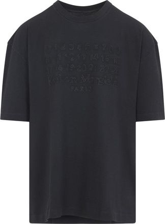 Maison Margiela Black Short-Sleeve T-Shirt With Embossed Detailing