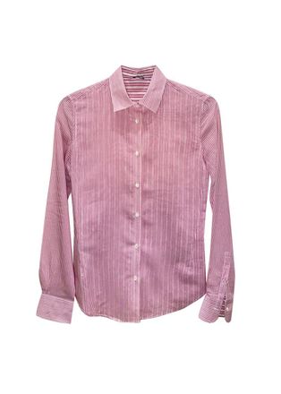 Loro Piana Pink Striped Silk Cotton Shirt Size 38