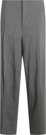 Alberta Ferretti Straight-Leg Trousers with Pinstripe Pattern and Tailored Finish