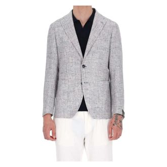 Tagliatore Blazers, male, Gray, Size: XL Giacca tramata in viscosa-cotone-lino linea Montecarlo