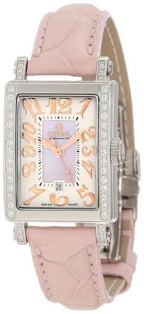 Gevril Group WoMens 8248RE Super Mini Quartz Pink Mother of Pearl Diamond Watch - One Size
