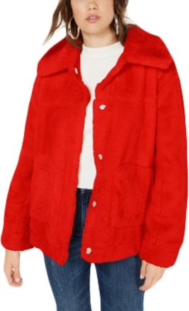JouJou Jou Jou Juniors Faux-Fur Jacket Red Size Small