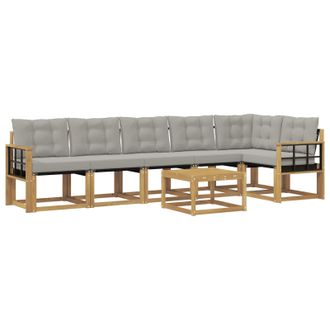 vidaXL Conjunto De Sof&aacute;s De Exterior 7 Pcs Blanco Y Gris Claro Vidaxl