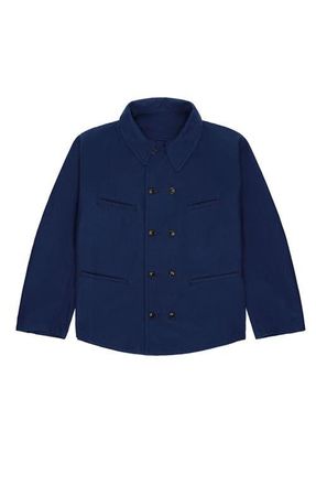 Fortela Perno Double-Breasted Slub Cotton Jacket in Indaco at Nordstrom, Size 50 Eu