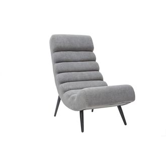 Miliboo Sill&oacute;n Efecto Terciopelo Gris Y Metal Negro Taylor