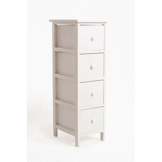 Regalos Miguel Muebles Auxiliares - Mueble Auxiliar Lotuc Blanco Estrecho 4 Cajones