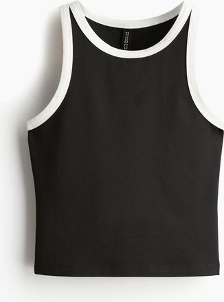 H&M Geripptes Tanktop - Schwarz