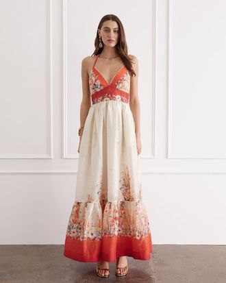 Aqua Blu Australia Claudia Maxi Dress in Bouquet at Nordstrom, Size X-Small