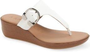 Aerosoles Izola Wedge Flip Flop in Bright White Pu at Nordstrom Rack, Size 5.5