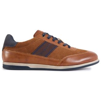 Bugatti Mens Slim Trainers - Tan Leather - Size UK 10