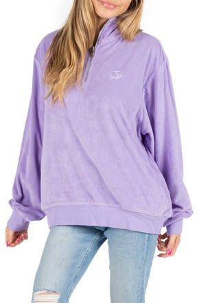 Ivory Ella Purple Verbena Quarter Zip Sweatshirt at Nordstrom, Size Large Regular