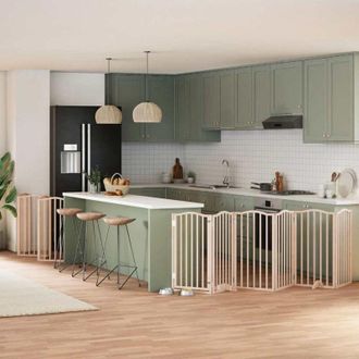 vidaXL Puerta Para Perros Plegable 15 Paneles Madera De &Aacute;lamo 750 Cm Vidaxl