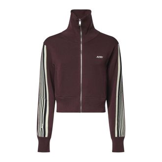 Autry Gebreid viscose vest met volledige ritssluiting - Dames - Sweatshirts & Hoodies - Rood - Maat: L Viscose