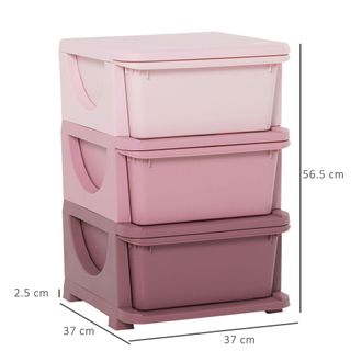 HOMCOM Kids Storage Boxes - Pink - HOMCOM | TJ Hughes