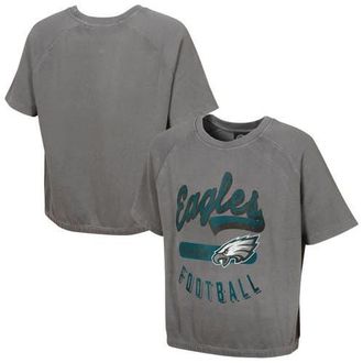 Outerstuff Womens Gray Philadelphia Eagles Mineral Wash Short Sleeve Top at Nordstrom, Size X-Small