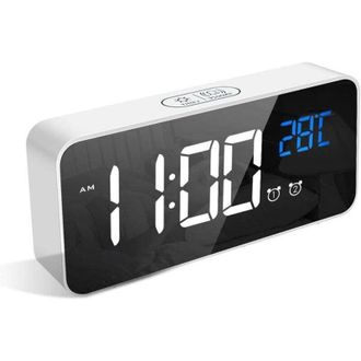 OEM Reloj Despertador Digital, Reloj Despertador Led Con Funci&oacute;n De Repetici&oacute;n, Puertos De Carga Usb, Blanco - Nazalus -crezuo