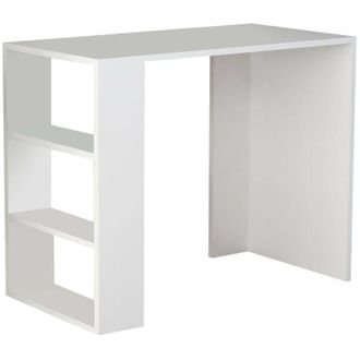 Dmora Escritorio Riad, Escritorio Multiusos, Mesa De Oficina Para Pc, El Plan De Trabajo, 90x40 H74 Cm, Blanco - Dmora