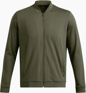 Under Armour Mens Meridian Solid Patterned Bomber Jacket with Ribbed Cuff - Green - Size: 38/Regular