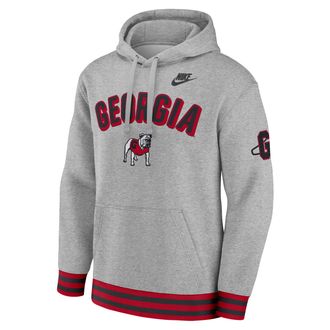 Nike Georgia Legacy Retro Mens Nike Mens College Pullover Hoodie in Grey | 02K3054MUGV-MPS