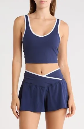 Yogalicious Emmy Double Jersey Crop Tank in Naval Blue at Nordstrom Rack, Size X-Large