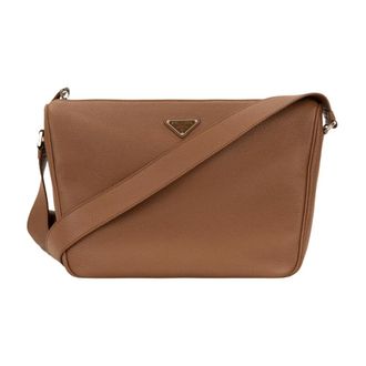 Prada Schoudertas - Heren - Tassen - Bruin - Maat: ONE Size Leer