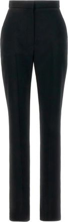 Alexander McQueen Slim-fit broek - Dames - Slim Fit Broeken - Zwart - L - Wol - Broeken