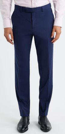 BOSS George Flat Front Wool Suit Pants in Open Blue at Nordstrom, Size 32 X
