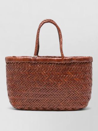 Dragon Diffusion woven tote bag braid detail handles