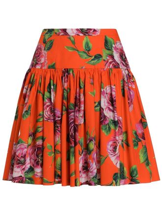 Dolce & Gabbana Mini-rok met bloemenprint - Rood