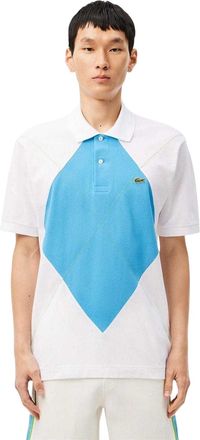 Lacoste Heren L.12.12 Argyle poloshirt met korte mouwen (Wit/blauw)
