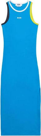 Msgm Abito lungo con stampa - Blu