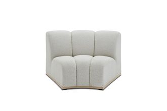 Castlery White Corner Sofa, Channel Tufting | Marlow by Castlery
