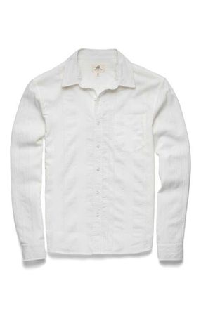 Surfside Supply Co. Brian Dobby Stripe Shirt in White at Nordstrom, Size Xx-Large