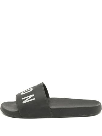 Dsquared2 Icon-print slides - men - Rubber/Rubber/Rubber - 44 - Black
