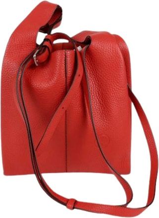 Mulberry Pre-owned Bucket Bags, female, Red, Size: ONE SIZE Pre-owned Portobello Small Tote Shoulder Bag