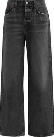 A Gold E Agolde Low Slung Baggy Distressed Wide-leg Jeans - Grey - 27 (W27 / UK8-10 / S)