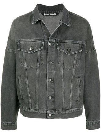 Palm Angels Giacca denim con stampa - Nero