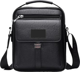 Generic Compatible For Mens Shoulder Bag Vintage Messenger Leather Men Handbag Split Crossbody Bags(Black)