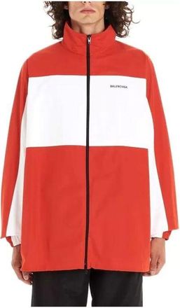 Balenciaga Two-Tone Full Zip Jacket Red White 571434TYB186403