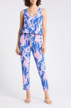 Lilly Pulitzer Paulina Sleeveless Jumpsuit in Borealis Blue Swim On Over at Nordstrom Rack, Size Xx-Small