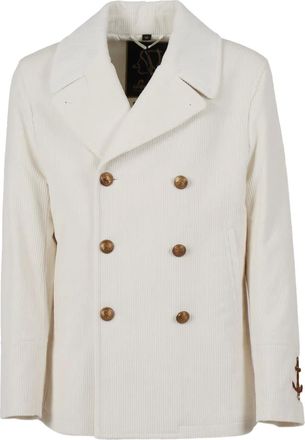 Sealup Ribfluwelen sailorjas met dubbele rij knopen - Beige