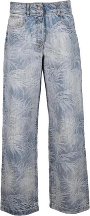 Palm Angels Palms Jacquard Loose - Dames - Loose Fit Jeans - Blauw - W27 - Katoen - Jeans