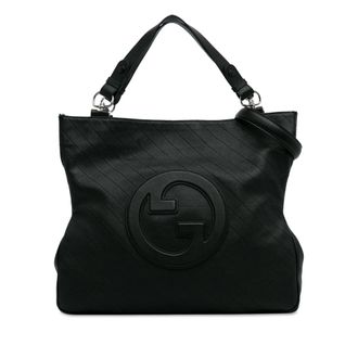 Gucci Pre-owned Womens Soho Tote Embossed Logo - Black Leather - One Size