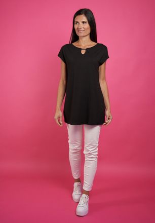 Seidel Moden T-Shirt SEIDEL MODEN, Damen, Gr. 34, schwarz (schwarz,99), Jersey, Obermaterial: 95% Viskose, 5% Elasthan, unifarben, regular fit Po-bedeckend, U-Boot