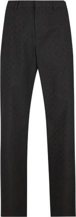 Gucci GG Wool Pants - Heren - Nette broeken - Zwart - M - Katoen - Broeken