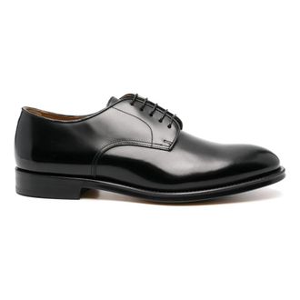 Doucal's Derby veterschoen - Heren - Nette schoenen - Zwart - 40 1/2 EU - Leer - Schoenen