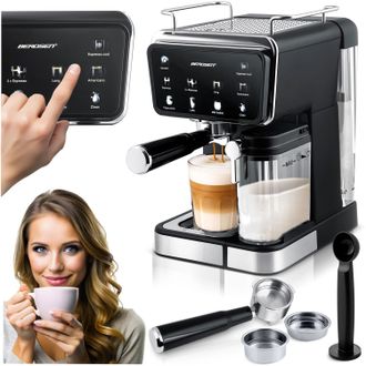 OEM Macchina Da Caff&egrave; Berdsen Bd-773 Nera Con Montalatte Da 20 Bar