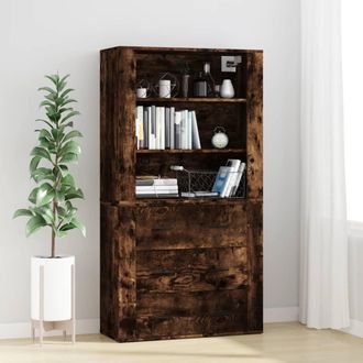 vidaXL Vidaxl - Aparador Alto Madera Contrachapada Roble Ahumado