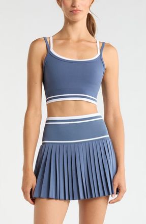 Zella Double Layer Seamless Sports Bra in Blue Vintage at Nordstrom, Size X-Small